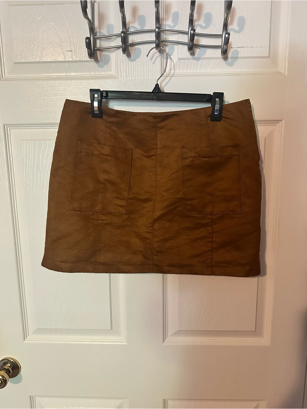 Old Navy Brown A-Line Mini Skirt with Front Patch Pockets